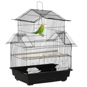 PawHut Metal Bird Cage with Swing Perch