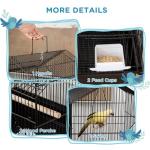PawHut Metal Bird Cage with Swing Perch