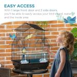 PawHut Metal Bird Cage with Swing Perch