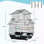 PawHut Metal Bird Cage with Swing Perch