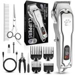 Cordless Dog Grooming Clippers with LED Display