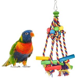 Colorful Wooden Chew Toys for Birds and Parrots