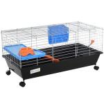 PawHut Small Animal Cage with Wheels and Accessories