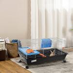PawHut Small Animal Cage with Wheels and Accessories