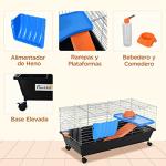 PawHut Small Animal Cage with Wheels and Accessories