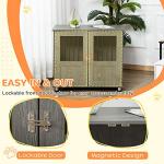 PawHut Grey Dog Crate Furniture End Table