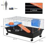 PawHut Small Animal Cage with Wheels and Accessories