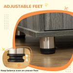 PawHut Grey Dog Crate Furniture End Table