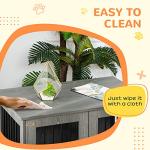 PawHut Grey Dog Crate Furniture End Table