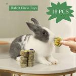 FIPASEN 18PCS Natural Rabbit Chew Toys for Dental Health