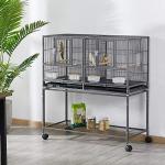 Stackable Rolling Metal Bird Cage for Parrots