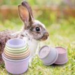 Colorful Stacking Cups for Bunnies and Small Pets
