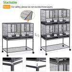 Stackable Rolling Metal Bird Cage for Parrots