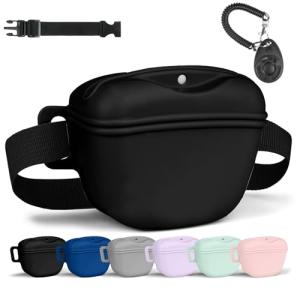 Aomig Portable Silicone Dog Treat Pouch - Black