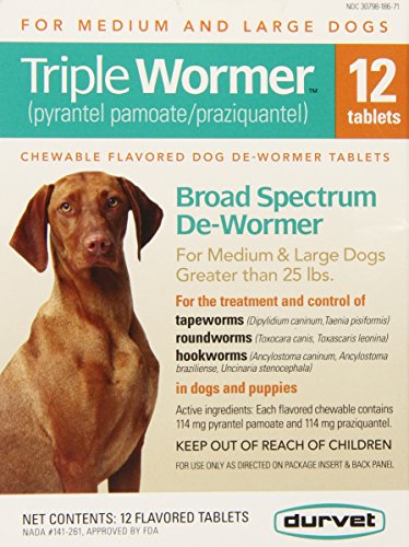 12-Pack Triple Wormer for Medium & Large Dogs
