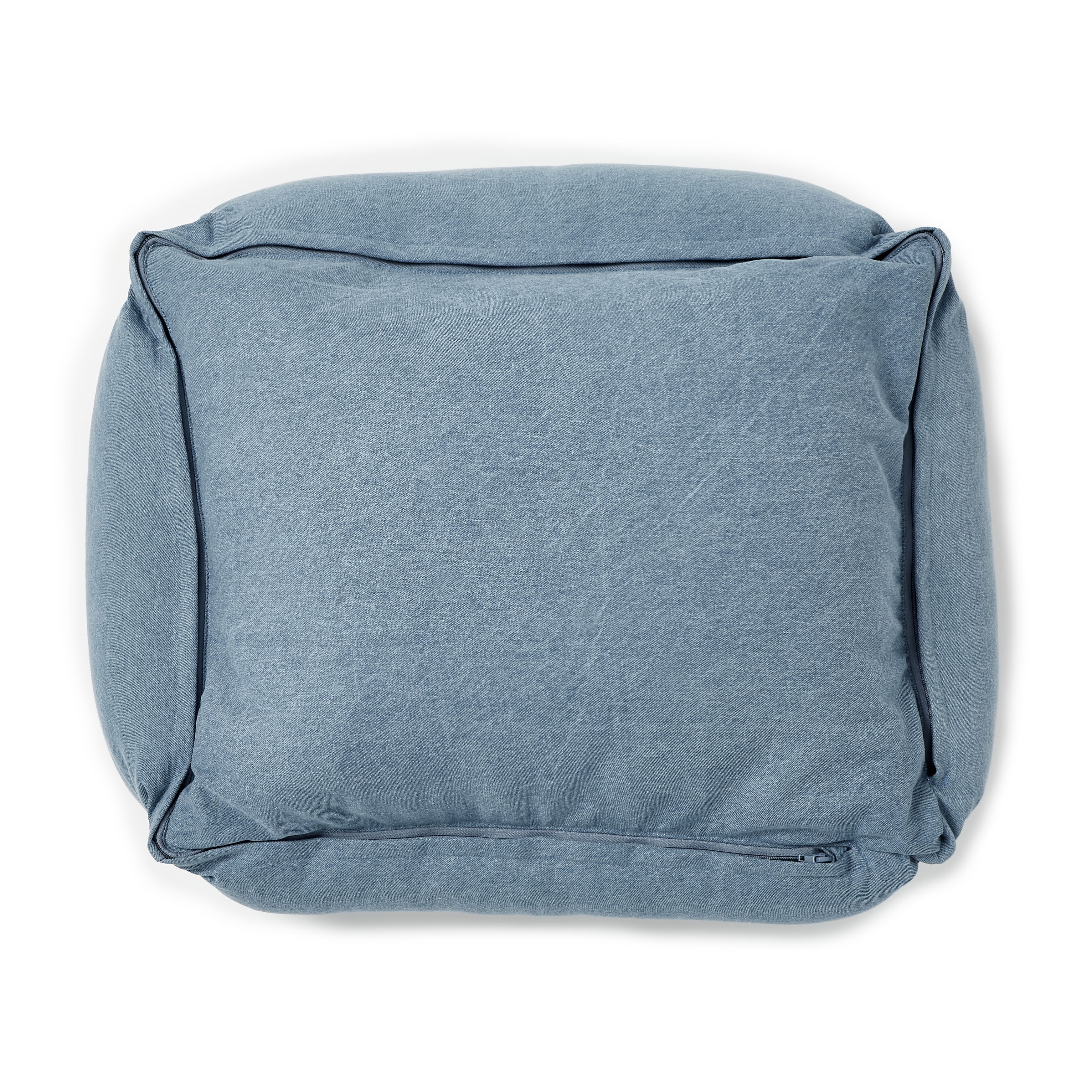 Light Blue Denim Pet Bed with Sherpa Inner