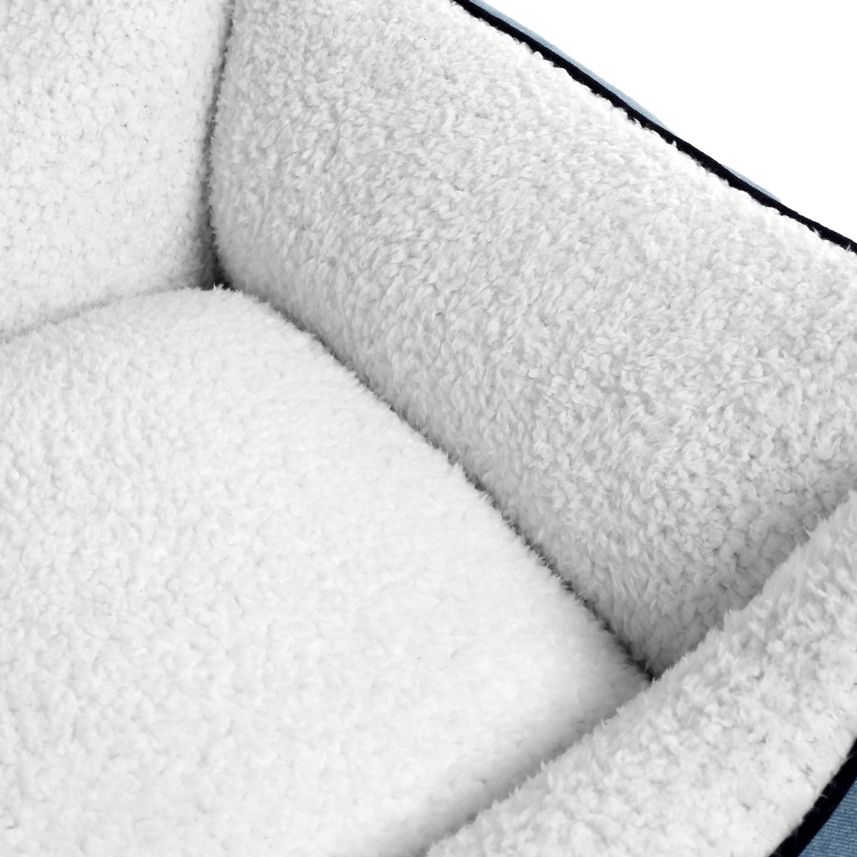 Light Blue Denim Pet Bed with Sherpa Inner