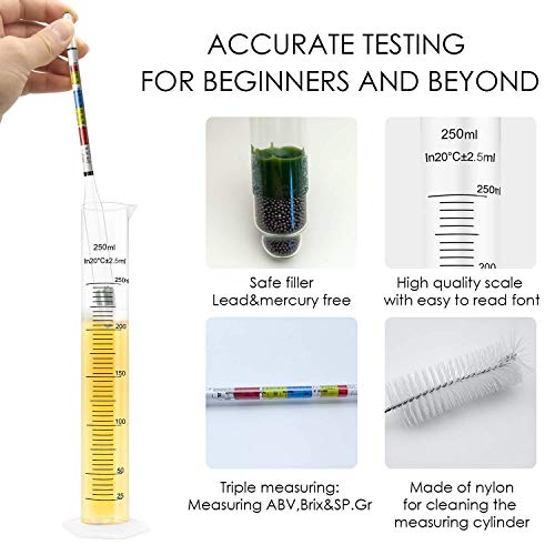 Brewing Hydrometer Set with Test Jar & Accessories