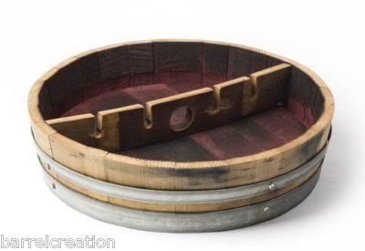 Oak Wine Barrel Stemware Rack and Bottle Holder