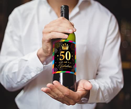 50th Birthday Wine Bottle Labels - Set of 6