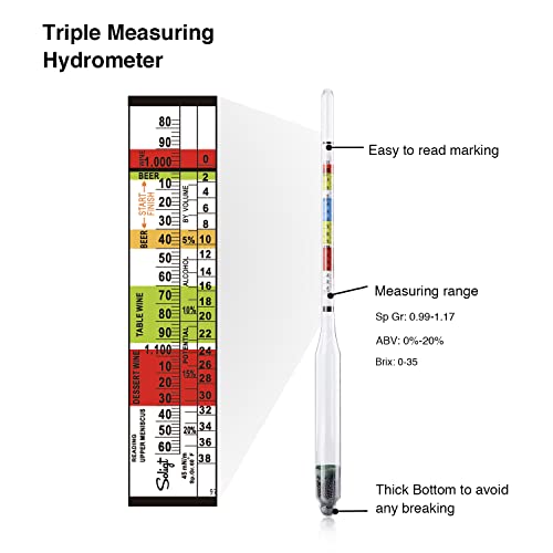 Triple Scale Hydrometer Test Kit for DIY Brewing