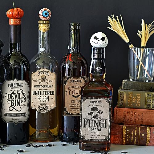 Halloween Vintage Wine Bottle Labels - 36 Pack