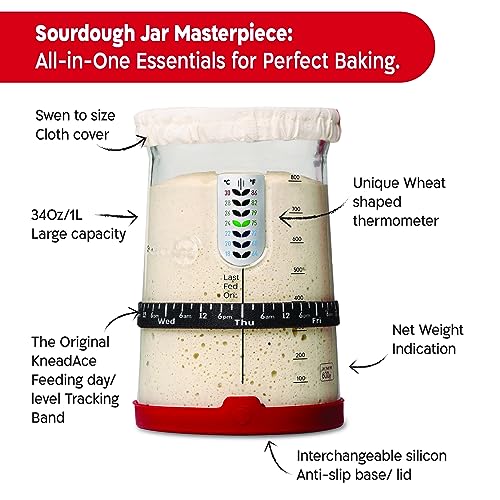 KneadAce Pro Sourdough Starter Kit with Jar