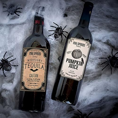 Halloween Vintage Wine Bottle Labels - 36 Pack