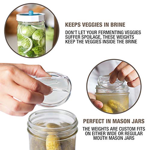 Pickle Pebble Glass Weights for Mason Jars