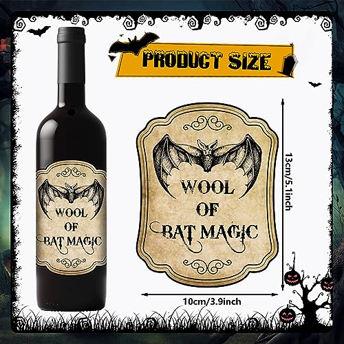 Vintage Halloween Wine Bottle Labels - 54 Pack