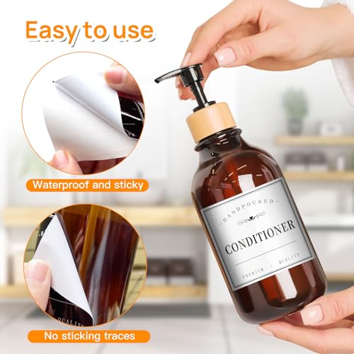 Minimalist Bathroom Bottle Labels Set of 12