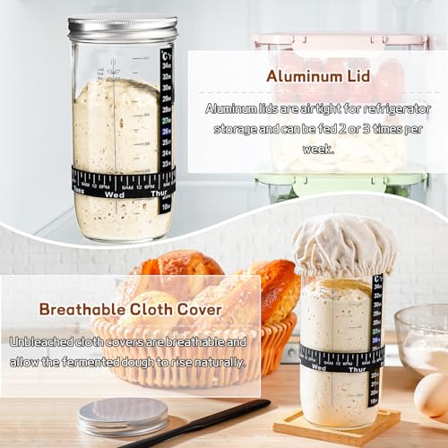 Essential Sourdough Starter Kit with Glass Jar