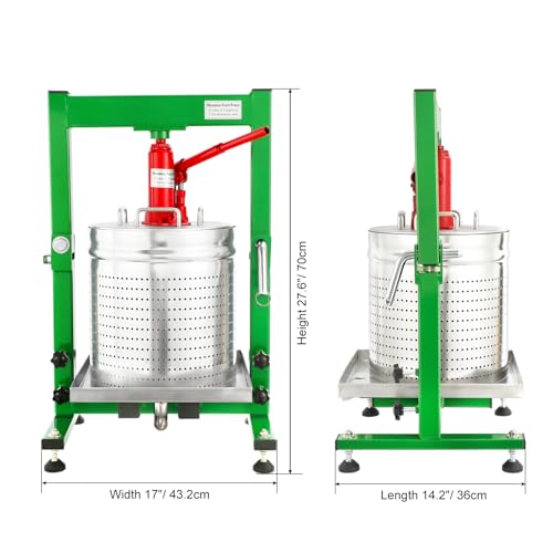 5.28 Gallon Hydraulic Fruit Press - Stainless Steel