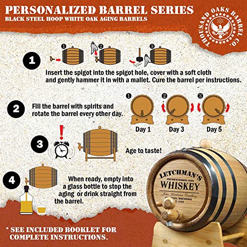 Custom 1 Gallon Oak Aging Barrel with Stand