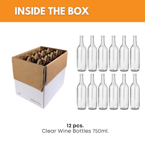 FastRack W5 12-Pack Clear Bordeaux Wine Bottles