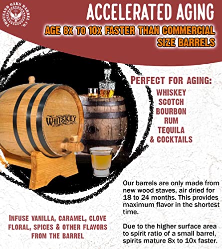 1 Gallon Charred Oak Whiskey Aging Barrel Set