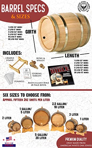 1 Gallon Charred Oak Whiskey Aging Barrel Set