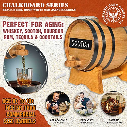 Mini Oak Barrel Dispenser with Chalkboard Front