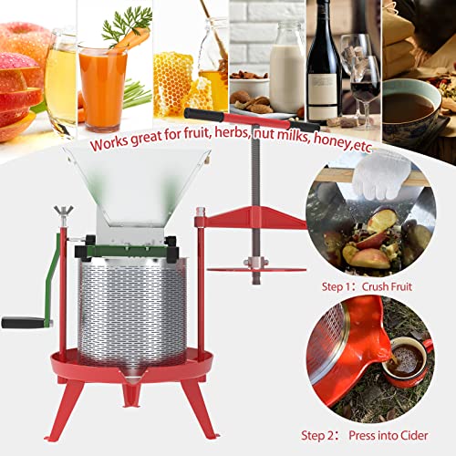 Heavy-Duty Stainless Steel Fruit and Wine Press