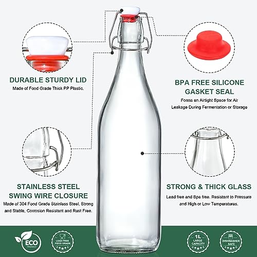 8 Pack Swing Top Glass Fermentation Bottles