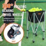 VEVOR Portable Tennis Ball Hopper with Wheels