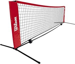 Wilson EZ Tennis Net – 18 Feet, Black/Red