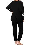Aloodor Women's Two-Piece Sweatshirt Set, Black