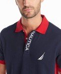 Men's Short Sleeve Color Block Tennis Polo - Navy