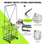 Portable Tennis Ball Collector with Wheels and Basket