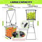 Portable Tennis Ball Collector with Wheels and Basket