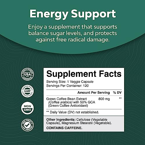 Herbal Fat Burner: Green Coffee Bean Extract - 120 Count