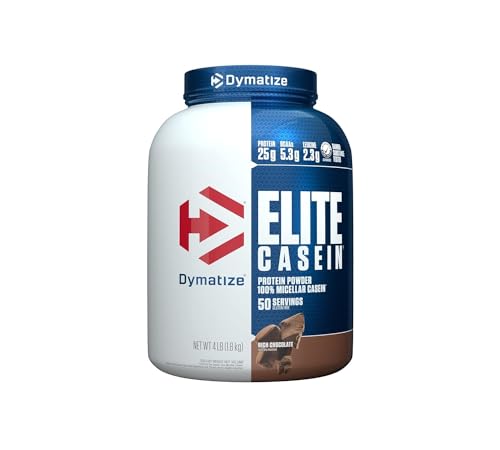 Dymatize Casein Protein Powder, Enhanced Overnight Recovery (Rich Chocolate)