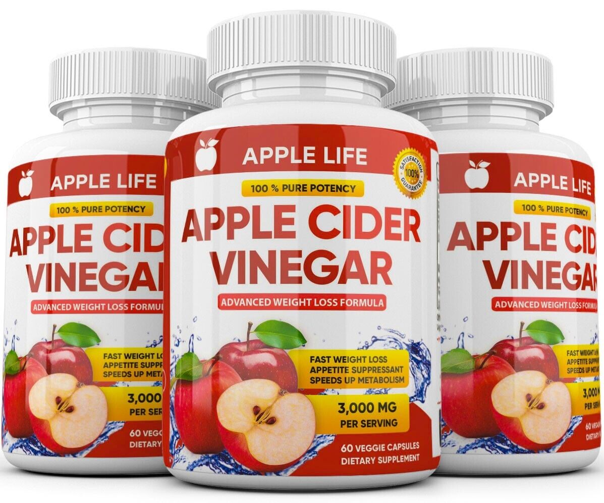 Pure Apple Cider Vinegar: 3000mg Weight Loss Pills