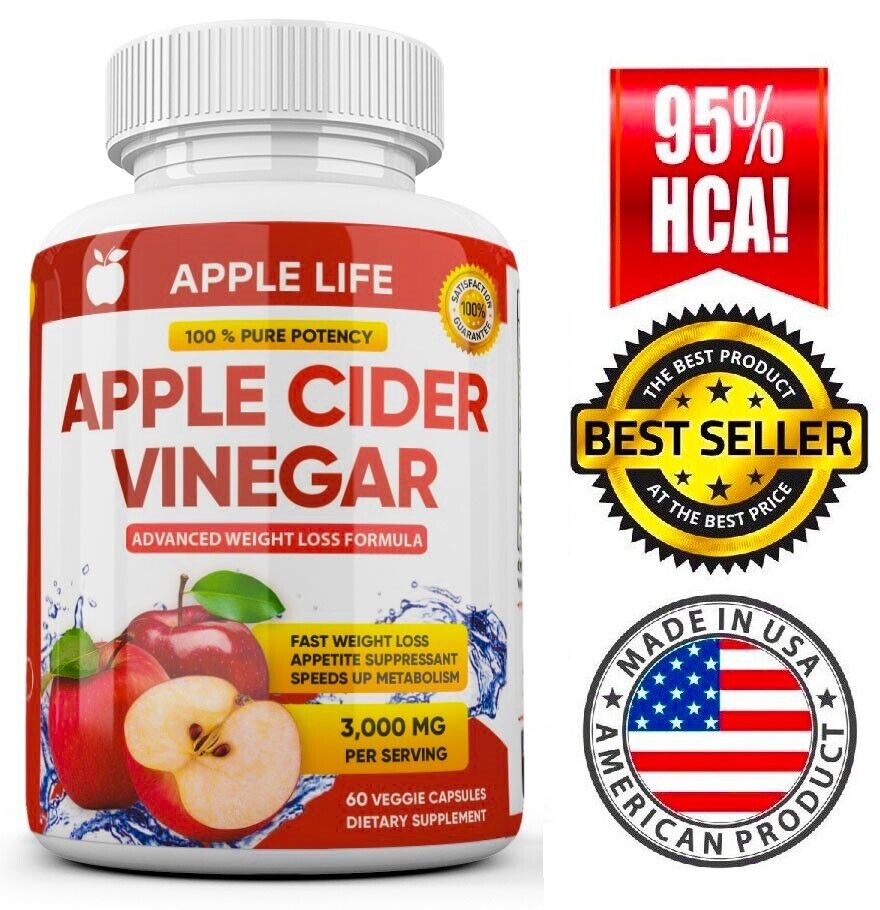 Pure Apple Cider Vinegar: 3000mg Weight Loss Pills